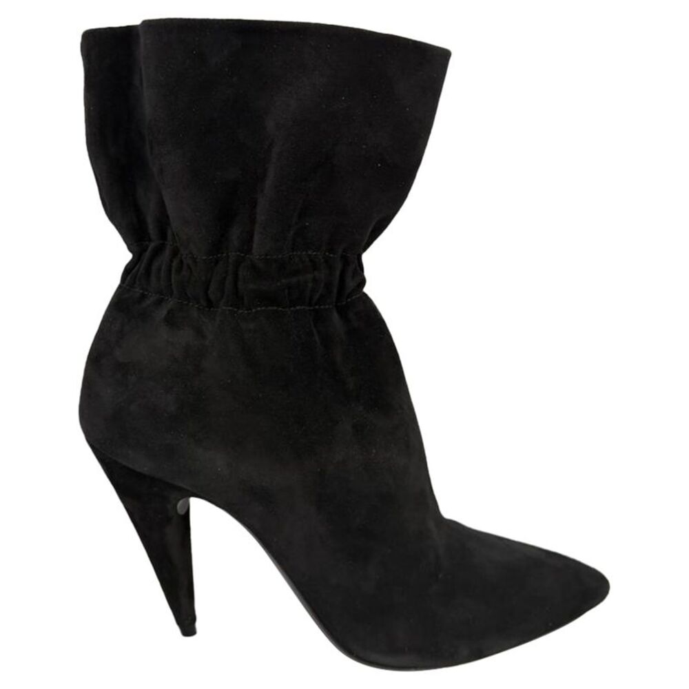 Saint Laurent Étienne Elastic Ankle Boots in Black Suede